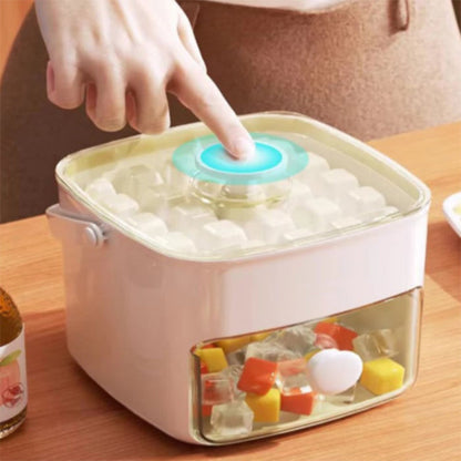 🔥Essentials for Summer🧊2 Tier Convenient Push-In Ice Cube Mold with Tray Case❄️🍹