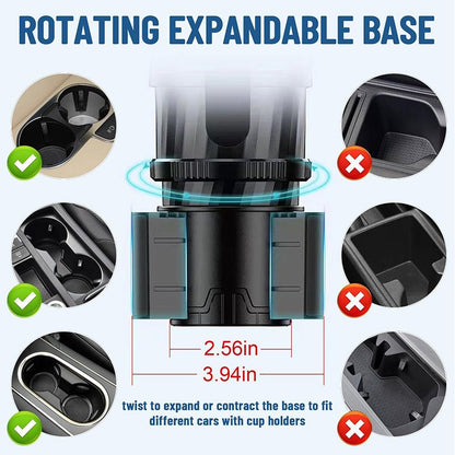 🎁49% OFF💝✨2 in 1 Expandable Cup Holder for Car with Locking Function and 360° Rotating