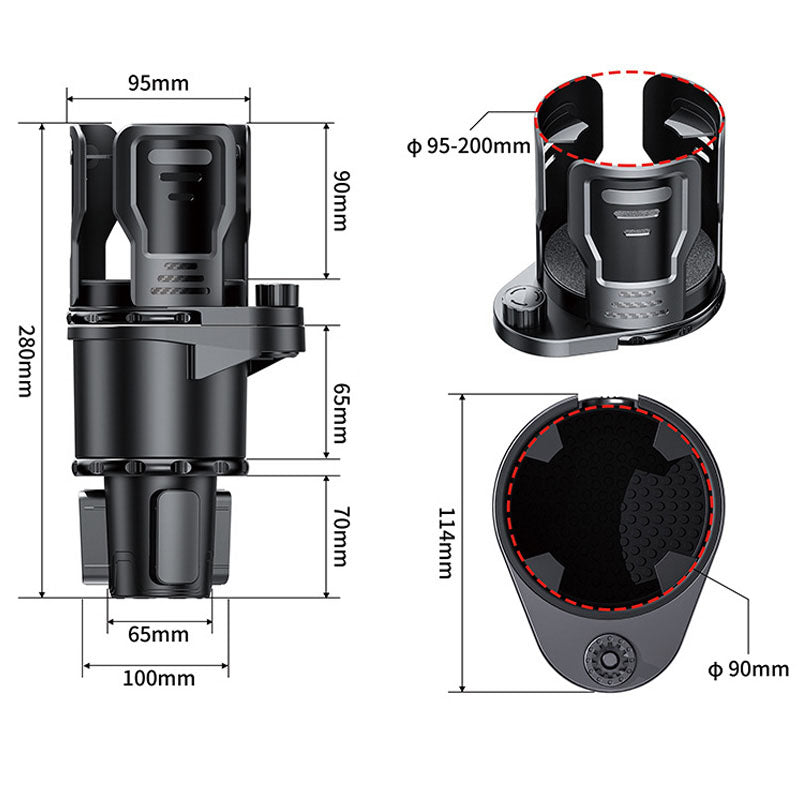 🎁49% OFF💝✨2 in 1 Expandable Cup Holder for Car with Locking Function and 360° Rotating