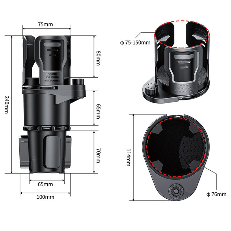 🎁49% OFF💝✨2 in 1 Expandable Cup Holder for Car with Locking Function and 360° Rotating