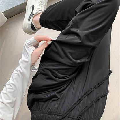 Casual Cool Feeling Drawstring Wide Leg Pants