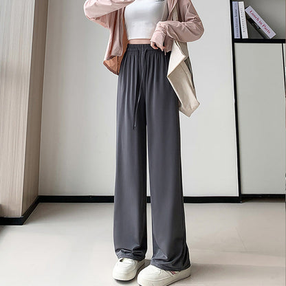 Casual Cool Feeling Drawstring Wide Leg Pants