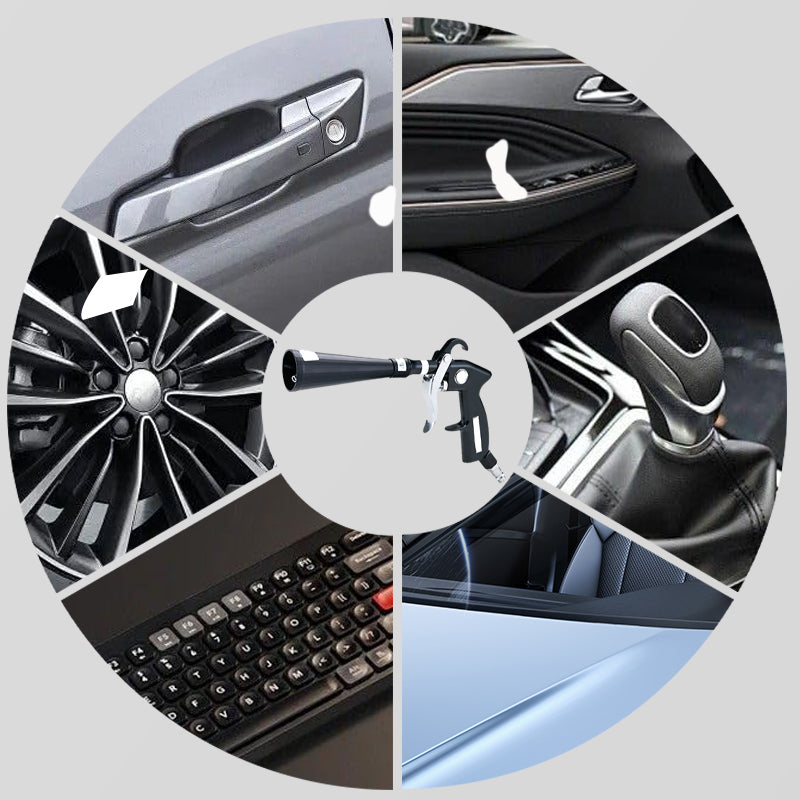 🔥Hot Sale🔥Air Blow Gun Car Interior Cleaning Gun High Pressure Car Detailing Cleaning Tool with Nozzle and Auto Detailing Dusting Brush