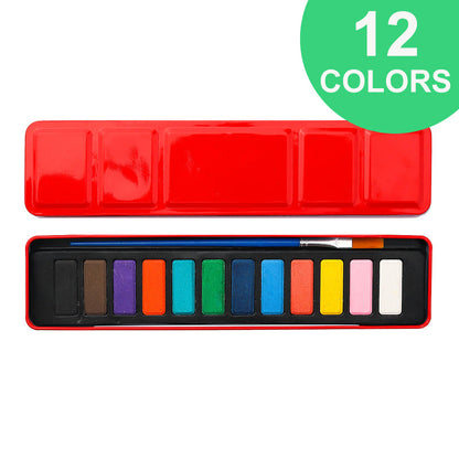 🌈Coloring a white drawing🌈 Watercolor Paint Set with Tin Box