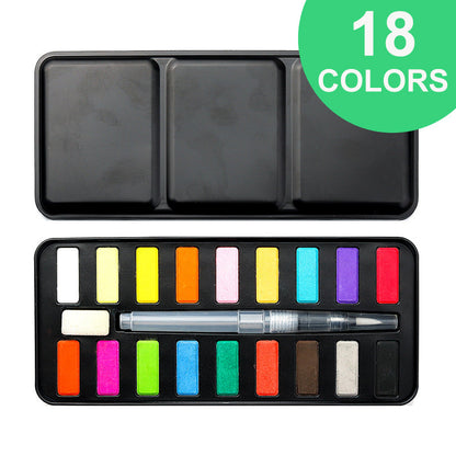 🌈Coloring a white drawing🌈 Watercolor Paint Set with Tin Box