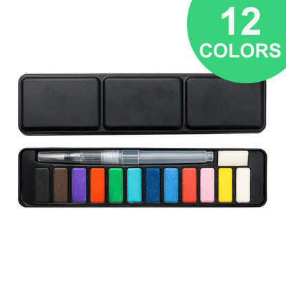 🌈Coloring a white drawing🌈 Watercolor Paint Set with Tin Box