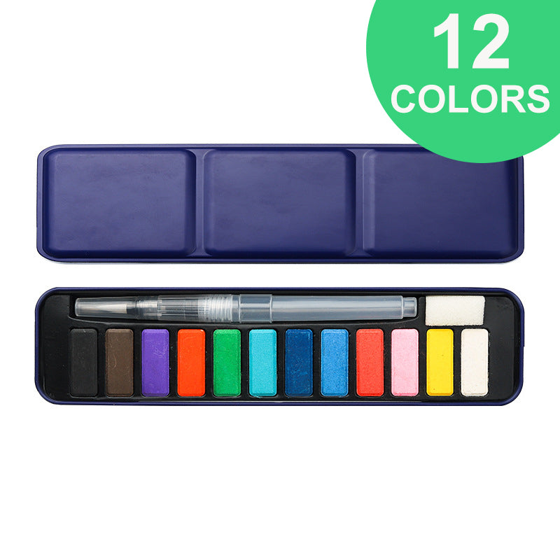 🌈Coloring a white drawing🌈 Watercolor Paint Set with Tin Box