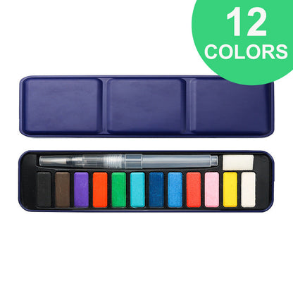 🌈Coloring a white drawing🌈 Watercolor Paint Set with Tin Box
