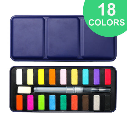 🌈Coloring a white drawing🌈 Watercolor Paint Set with Tin Box