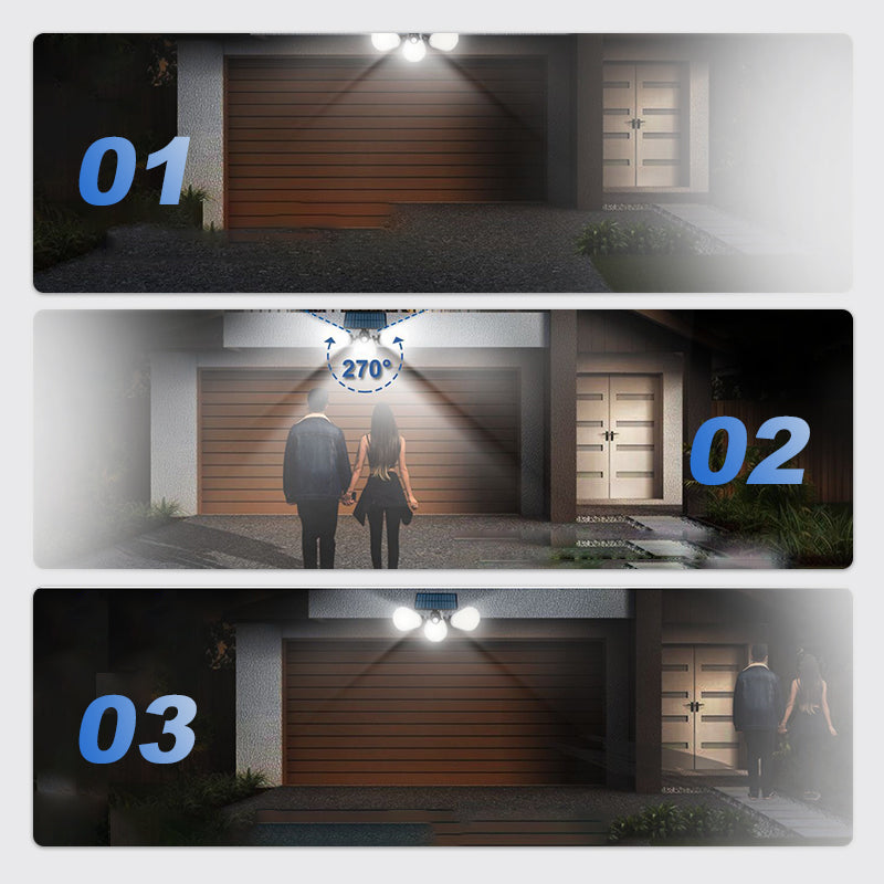 Tri-Fold Solar Sensor Light