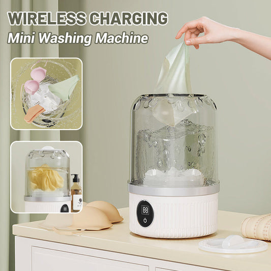 🎁Free your hands.🥰Wireless Charging Mini Washing Machine