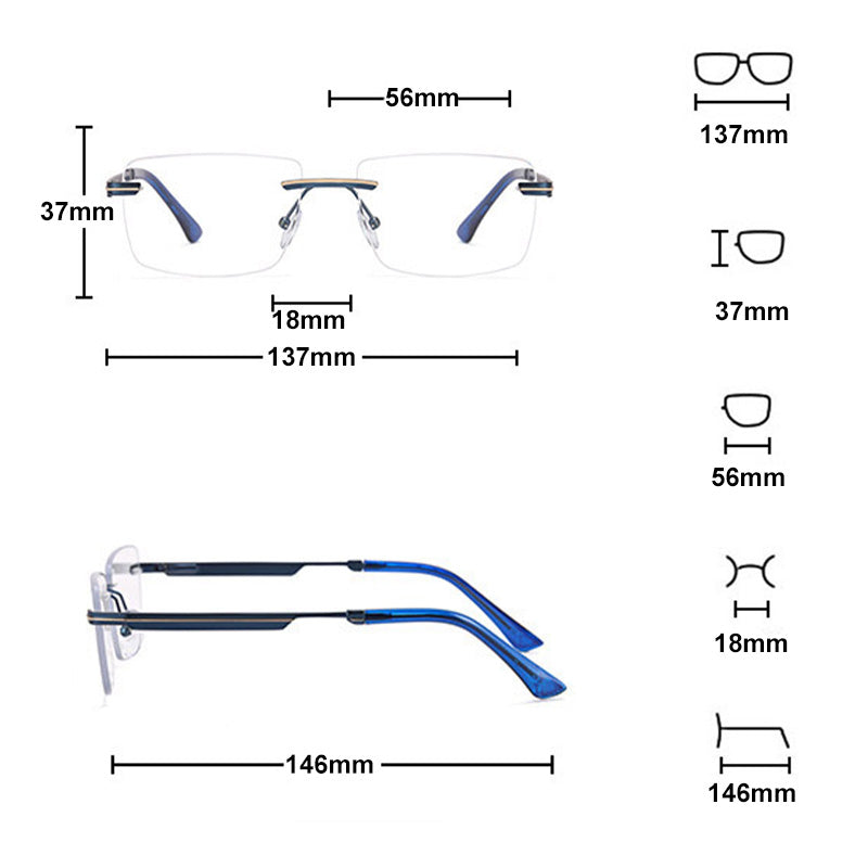Gift Choice - Rimless Anti-Blue Light Glasses