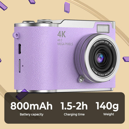 💎 60% OFF! 💎 4K HD Flip-Screen Digital Camera – 8X Zoom, Auto Focus & Rotating Screen for Vlogging & Selfies 📸🌈