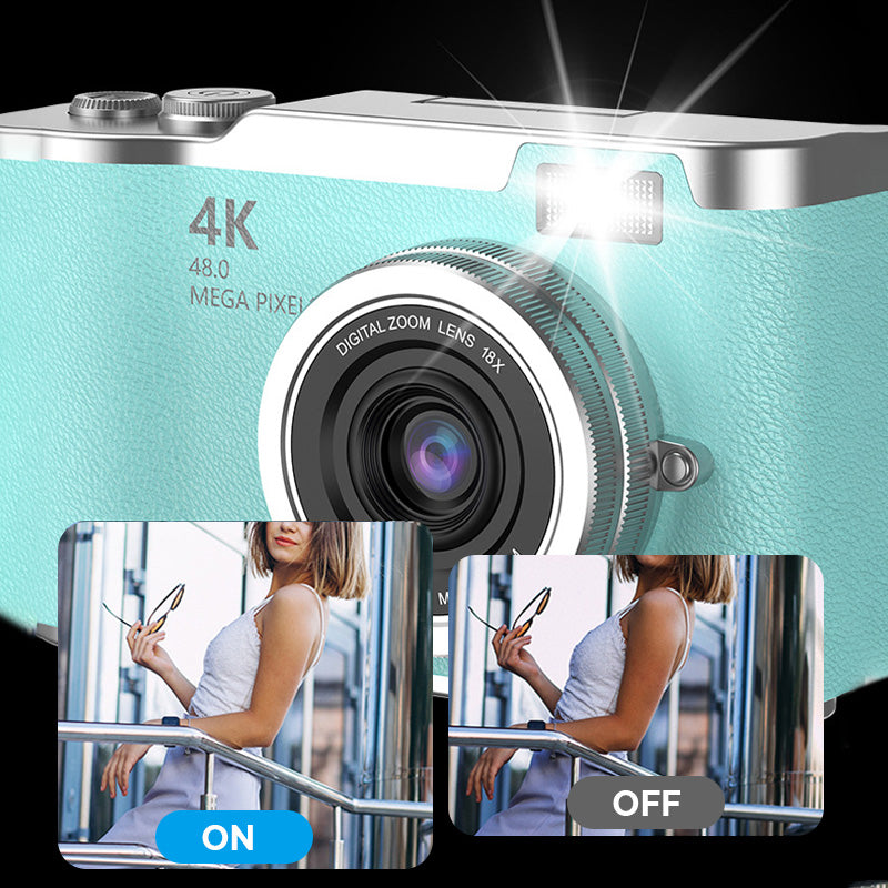 💎 60% OFF! 💎 4K HD Flip-Screen Digital Camera – 8X Zoom, Auto Focus & Rotating Screen for Vlogging & Selfies 📸🌈