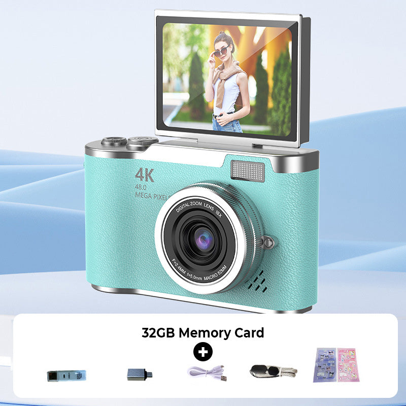 💎 60% OFF! 💎 4K HD Flip-Screen Digital Camera – 8X Zoom, Auto Focus & Rotating Screen for Vlogging & Selfies 📸🌈