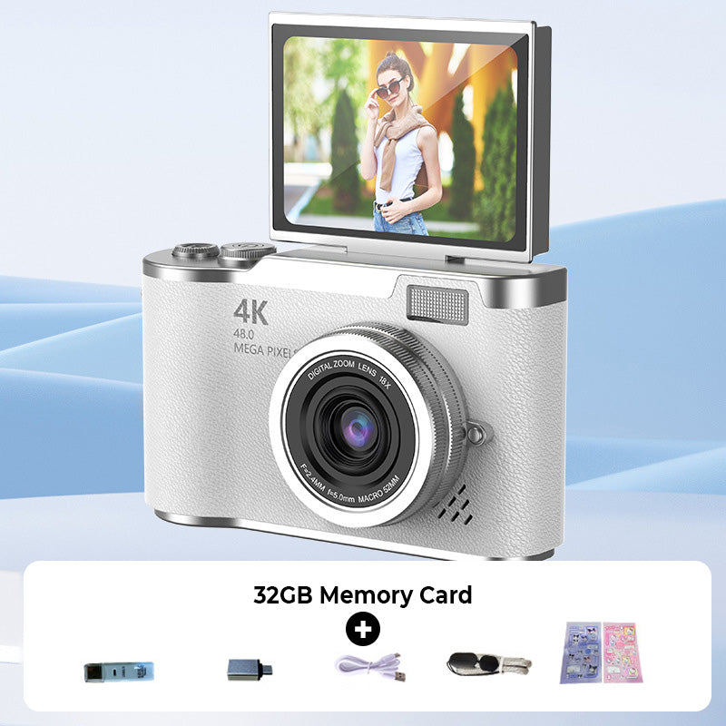💎 60% OFF! 💎 4K HD Flip-Screen Digital Camera – 8X Zoom, Auto Focus & Rotating Screen for Vlogging & Selfies 📸🌈
