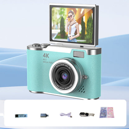 💎 60% OFF! 💎 4K HD Flip-Screen Digital Camera – 8X Zoom, Auto Focus & Rotating Screen for Vlogging & Selfies 📸🌈