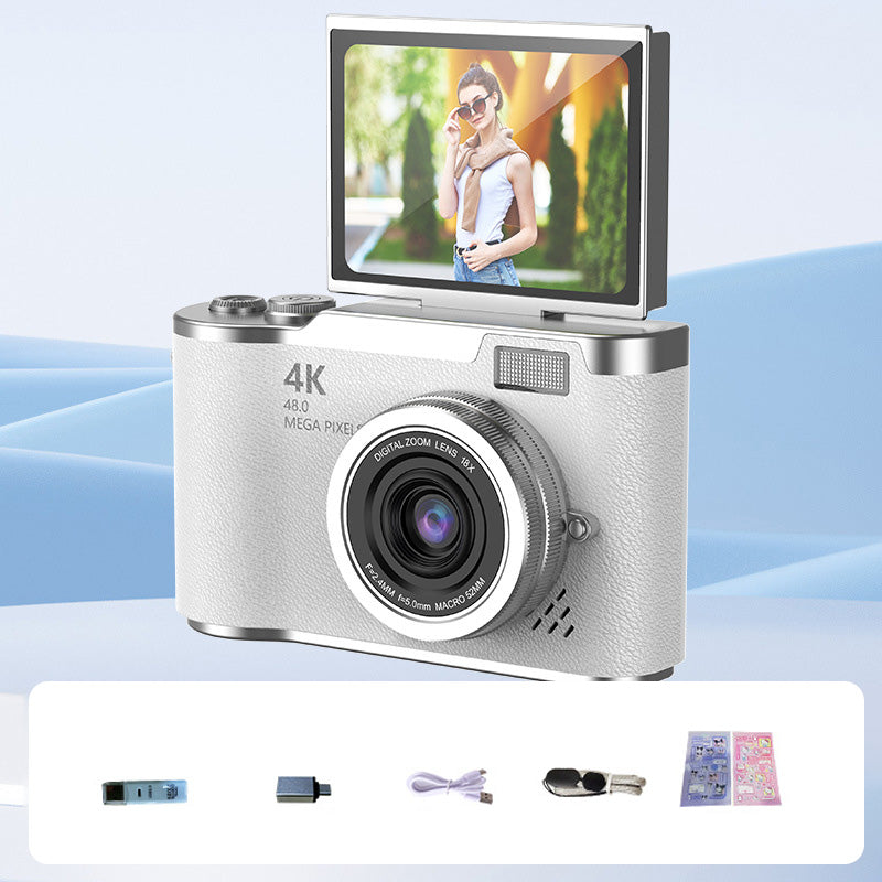 💎 60% OFF! 💎 4K HD Flip-Screen Digital Camera – 8X Zoom, Auto Focus & Rotating Screen for Vlogging & Selfies 📸🌈