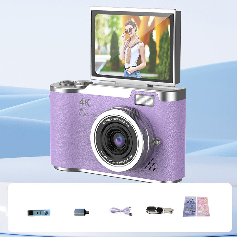 💎 60% OFF! 💎 4K HD Flip-Screen Digital Camera – 8X Zoom, Auto Focus & Rotating Screen for Vlogging & Selfies 📸🌈