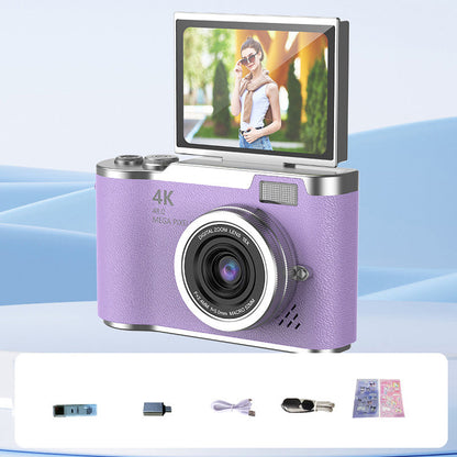 💎 60% OFF! 💎 4K HD Flip-Screen Digital Camera – 8X Zoom, Auto Focus & Rotating Screen for Vlogging & Selfies 📸🌈