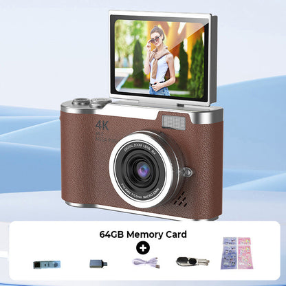 💎 60% OFF! 💎 4K HD Flip-Screen Digital Camera – 8X Zoom, Auto Focus & Rotating Screen for Vlogging & Selfies 📸🌈
