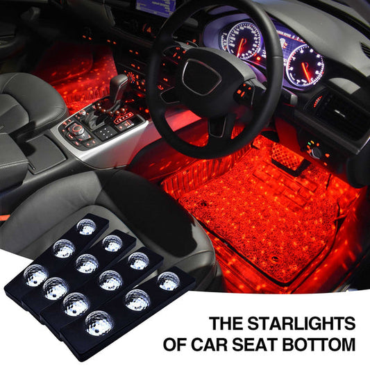 Car Interior USB Star Light 4 PCS(7 Color Voice Control with Remote Control)