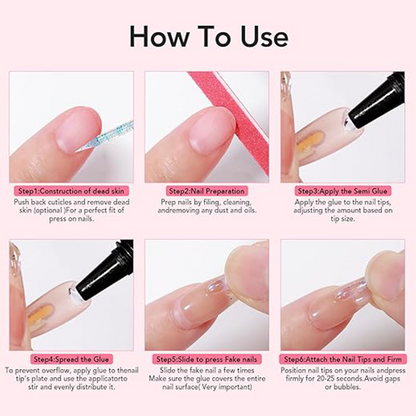 🔥2025 HOT SALE🔥 Extra Strong Fast-Drying Semi-Solid Nail Glue & Remover Set