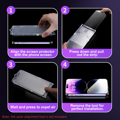 📱HD Screen Protector for iPhone Series - Auto-Dust Removal Installation✨
