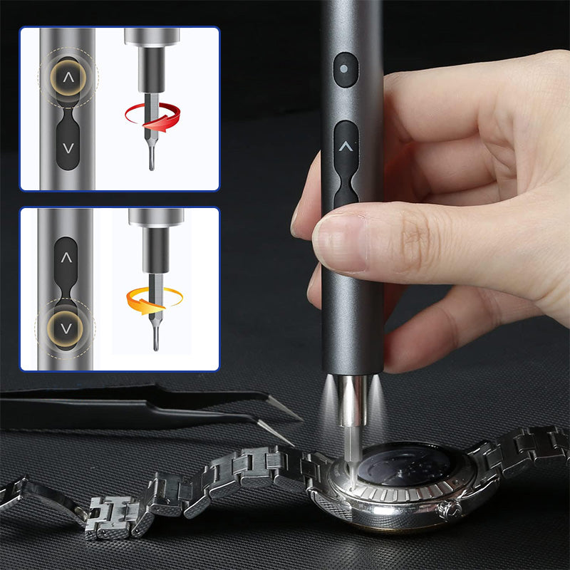 Mini Precision Elektrisk Skruvmejselset Med Multifunktionella Bits Och Led-Lampor