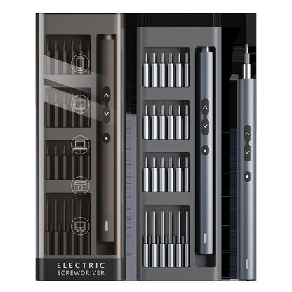 Mini Precision Elektrisk Skruvmejselset Med Multifunktionella Bits Och Led-Lampor