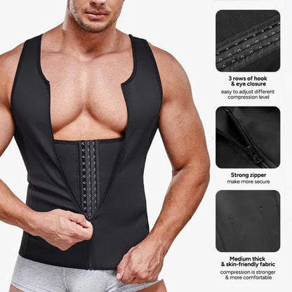 Men's Zipper Waist Trainer Trimmer Vest