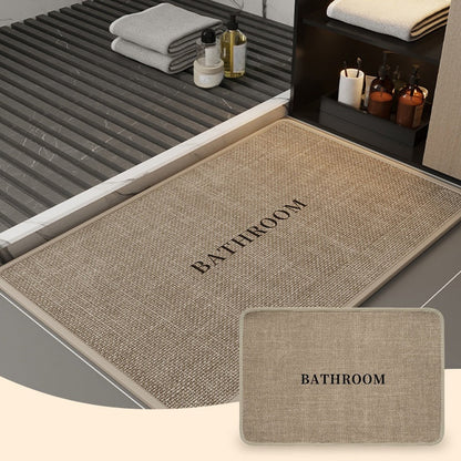 🚿✨ 3-in-1 Linen Bathroom Floor Mat! Anti-fouling + Anti-slip + Water Absorbent, let the bathroom say goodbye to slippery and dirty nightmare ✨✨