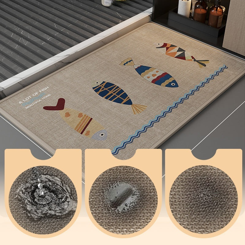🚿✨ 3-in-1 Linen Bathroom Floor Mat! Anti-fouling + Anti-slip + Water Absorbent, let the bathroom say goodbye to slippery and dirty nightmare ✨✨