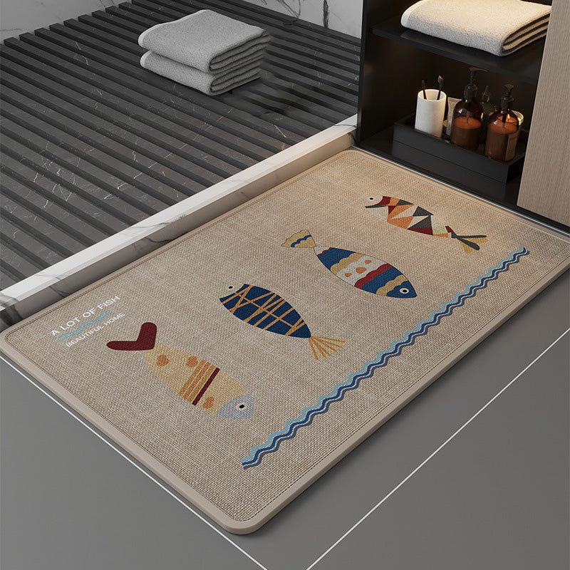 🚿✨ 3-in-1 Linen Bathroom Floor Mat! Anti-fouling + Anti-slip + Water Absorbent, let the bathroom say goodbye to slippery and dirty nightmare ✨✨