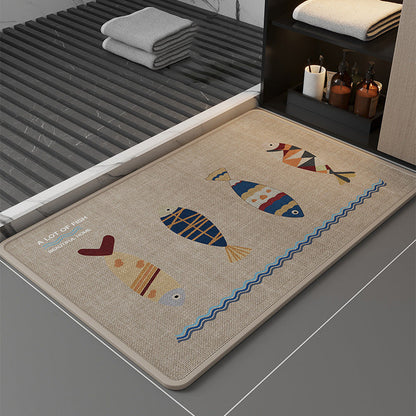 🚿✨ 3-in-1 Linen Bathroom Floor Mat! Anti-fouling + Anti-slip + Water Absorbent, let the bathroom say goodbye to slippery and dirty nightmare ✨✨