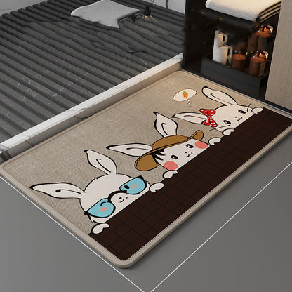 🚿✨ 3-in-1 Linen Bathroom Floor Mat! Anti-fouling + Anti-slip + Water Absorbent, let the bathroom say goodbye to slippery and dirty nightmare ✨✨