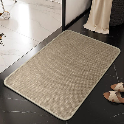 🚿✨ 3-in-1 Linen Bathroom Floor Mat! Anti-fouling + Anti-slip + Water Absorbent, let the bathroom say goodbye to slippery and dirty nightmare ✨✨