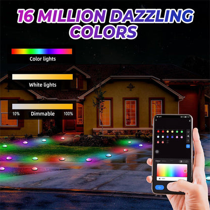 Bluetooth-Controlled Outdoor Ground String Lights