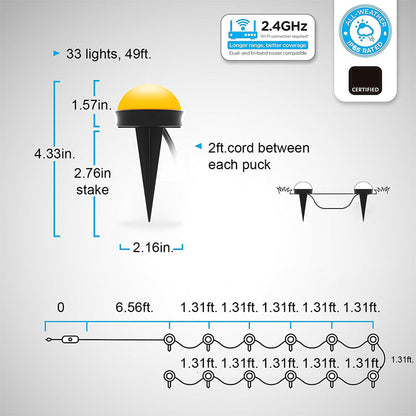 Bluetooth-Controlled Outdoor Ground String Lights