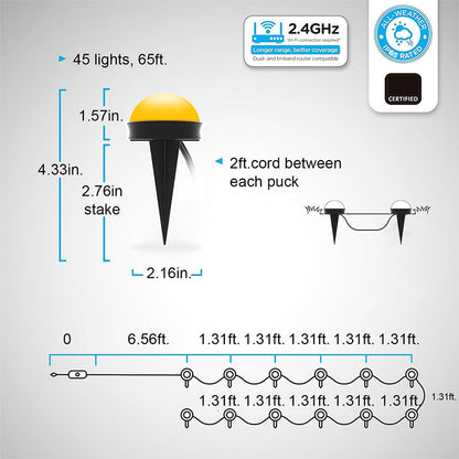 Bluetooth-Controlled Outdoor Ground String Lights