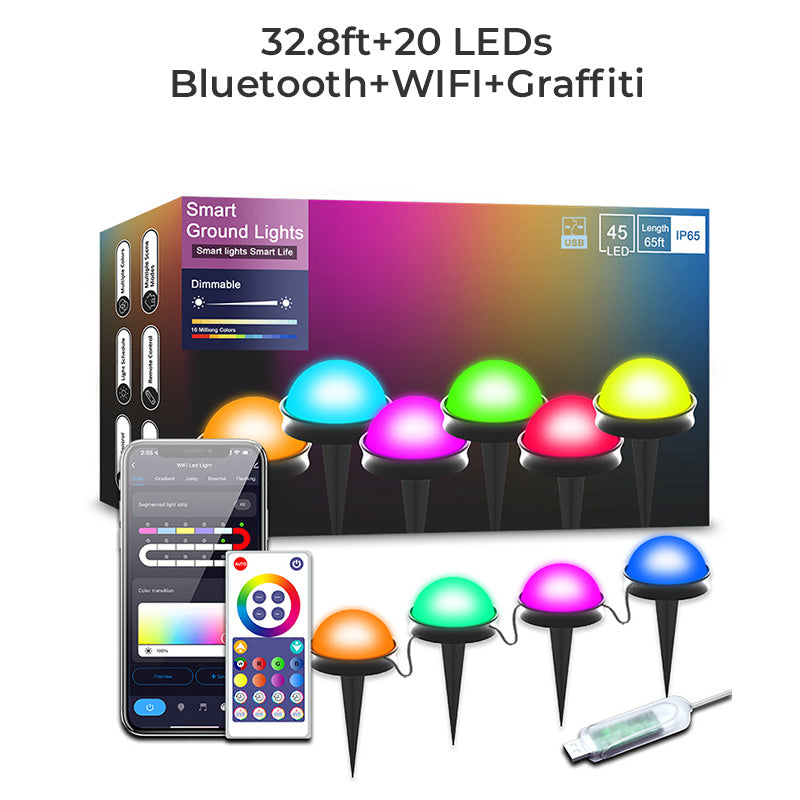 Bluetooth-Controlled Outdoor Ground String Lights