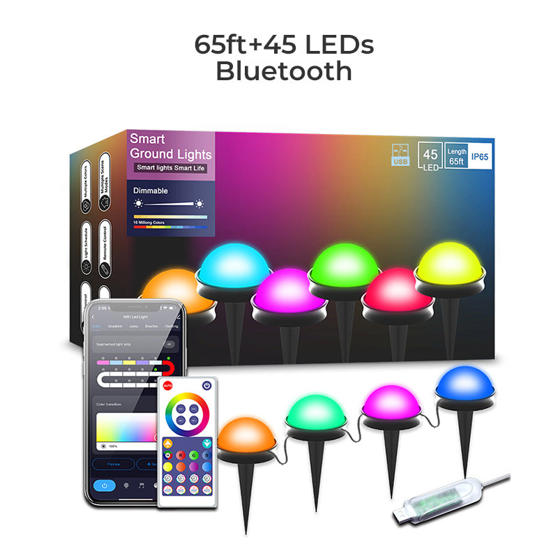 Bluetooth-Controlled Outdoor Ground String Lights