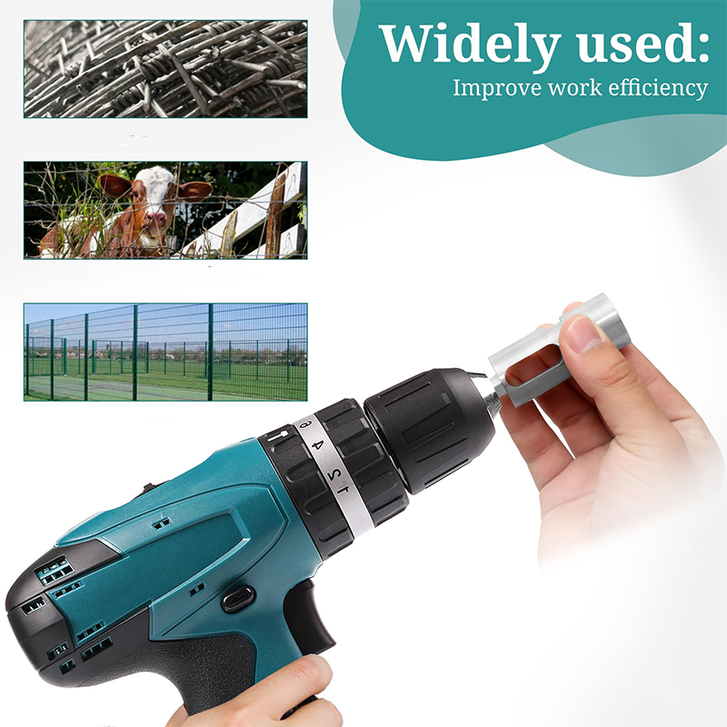 9-Gauge Fence Wire Twister for 3-Jaw Drill Chuck