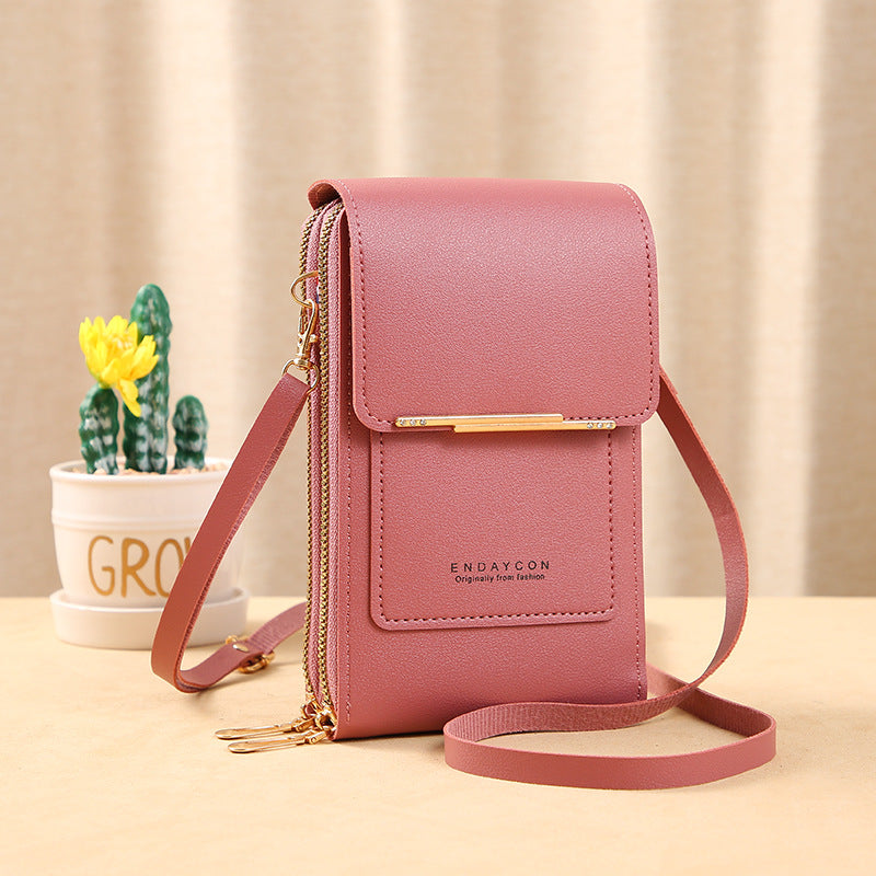 👜50% OFF NOW! Simple And Elegant Women's Touchscreen Crossbody Phone Wallet‑Transparent Window PU Leather Purse, Multi‑Card Slot Shoulder Bag for Daily Shopping Travel