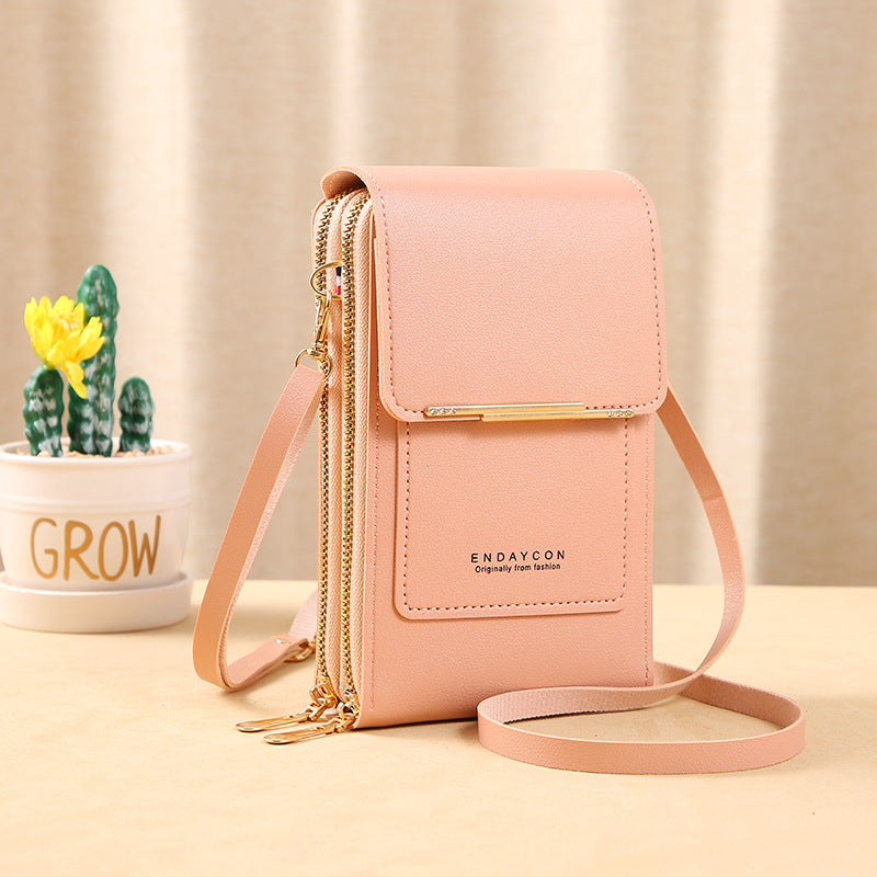 👜50% OFF NOW! Simple And Elegant Women's Touchscreen Crossbody Phone Wallet‑Transparent Window PU Leather Purse, Multi‑Card Slot Shoulder Bag for Daily Shopping Travel