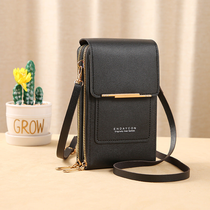 👜50% OFF NOW! Simple And Elegant Women's Touchscreen Crossbody Phone Wallet‑Transparent Window PU Leather Purse, Multi‑Card Slot Shoulder Bag for Daily Shopping Travel