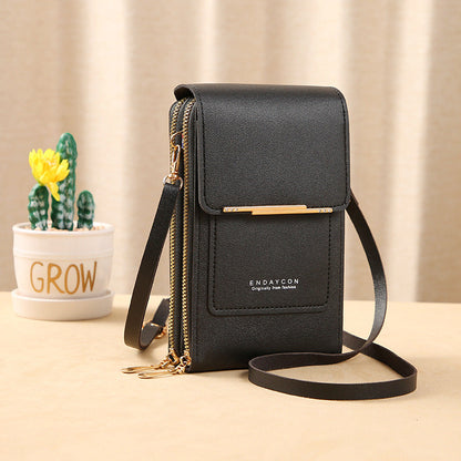 👜50% OFF NOW! Simple And Elegant Women's Touchscreen Crossbody Phone Wallet‑Transparent Window PU Leather Purse, Multi‑Card Slot Shoulder Bag for Daily Shopping Travel