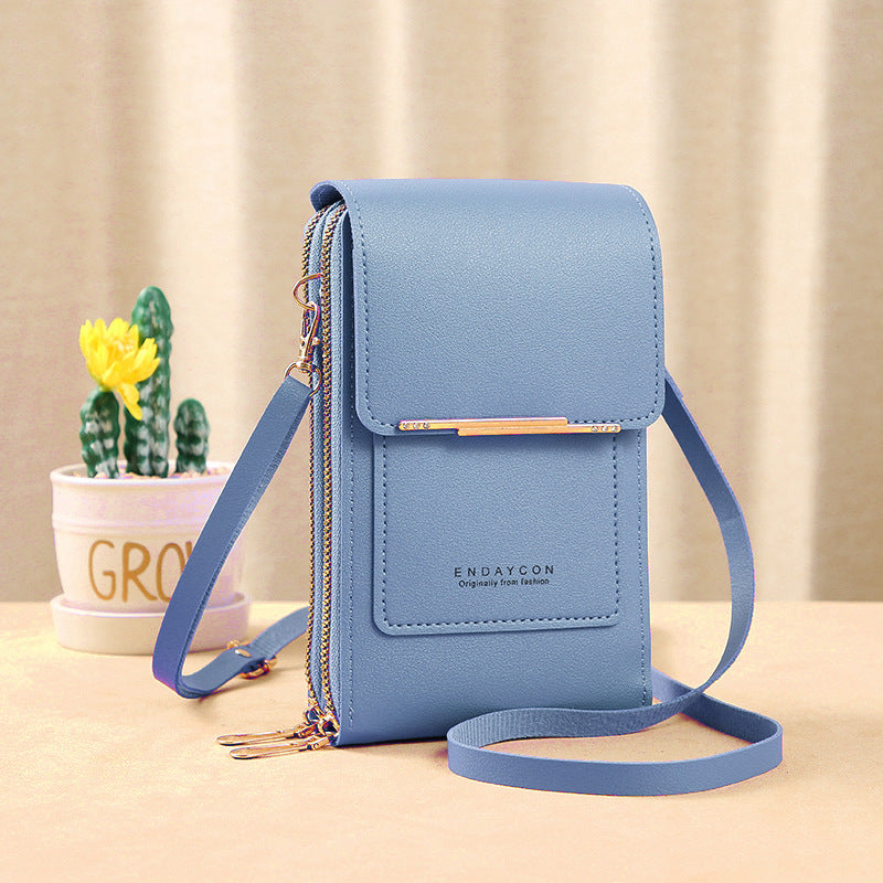 👜50% OFF NOW! Simple And Elegant Women's Touchscreen Crossbody Phone Wallet‑Transparent Window PU Leather Purse, Multi‑Card Slot Shoulder Bag for Daily Shopping Travel