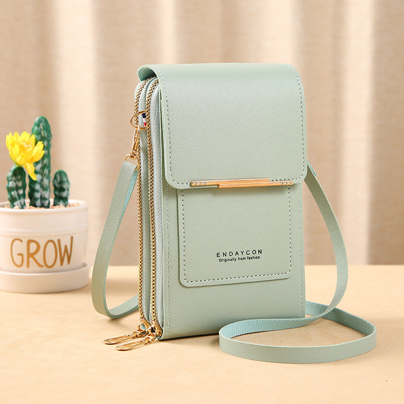 👜50% OFF NOW! Simple And Elegant Women's Touchscreen Crossbody Phone Wallet‑Transparent Window PU Leather Purse, Multi‑Card Slot Shoulder Bag for Daily Shopping Travel