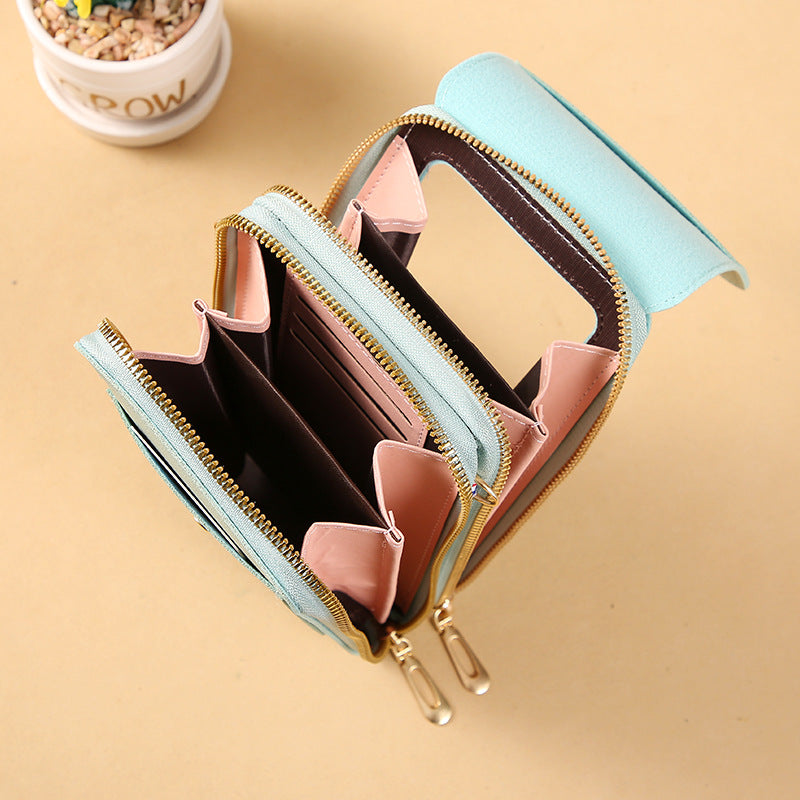 👜50% OFF NOW! Simple And Elegant Women's Touchscreen Crossbody Phone Wallet‑Transparent Window PU Leather Purse, Multi‑Card Slot Shoulder Bag for Daily Shopping Travel